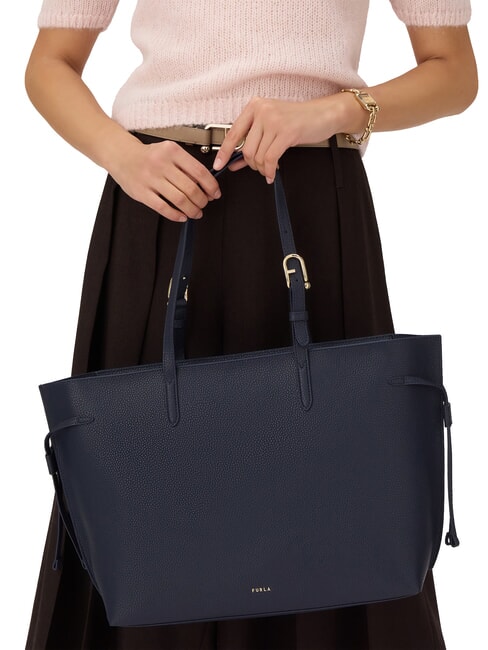 AVA Large leather shopping bag ink blue+ink blue int. - Women’s Bags