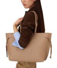 FURLA AVA Large leather shopping bag toffee+black int. - Women’s Bags - 4