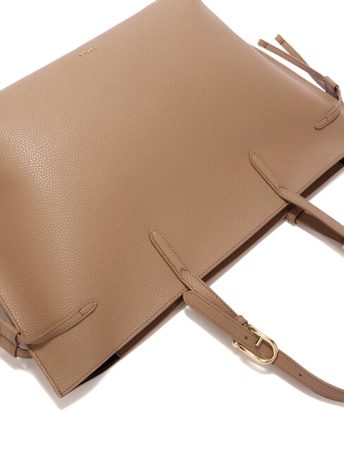 AVA Large leather shopping bag toffee+black int. - Women’s Bags