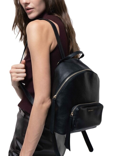 JEN Round leather backpack with pocket rosette - Women’s Bags