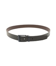 CERRUTI REVERSIBLE Double-sided leather belt black/dark brown - Belts - 3