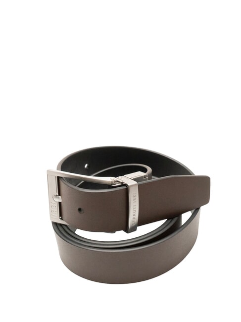 BICOLOR Reversible leather belt black/dark brown - Belts