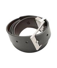 CERRUTI BICOLOR Reversible leather belt black/dark brown - Belts - 3