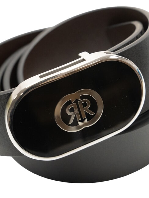 DOUBLE R Leather belt black/dark brown - Belts