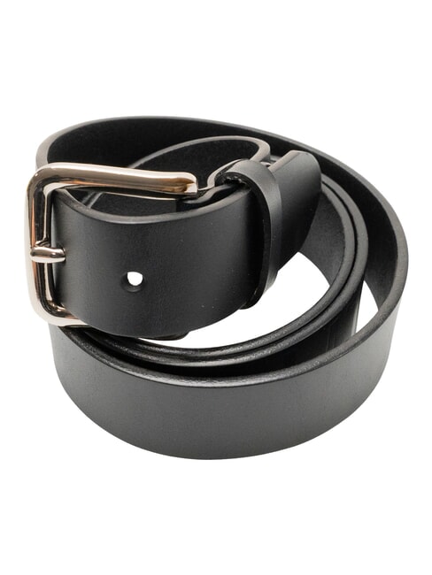 LOGO EMBOSSED Shortenable leather belt blue - Belts