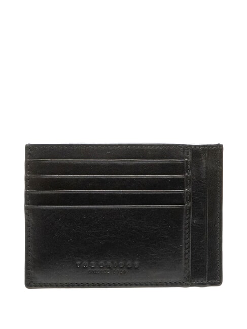 BUFALINI Flat leather card holder Black - Men’s Wallets
