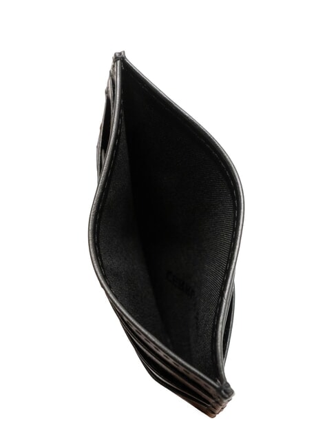 BUFALINI Flat leather card holder Black - Men’s Wallets