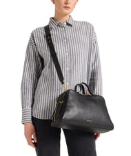 COCCINELLE KLICHE Hammered leather handbag Black - Women&rsquo;s Bags - 4