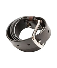 CERRUTI LOGO EMBOSSED Shortenable leather belt head - Belts - 3