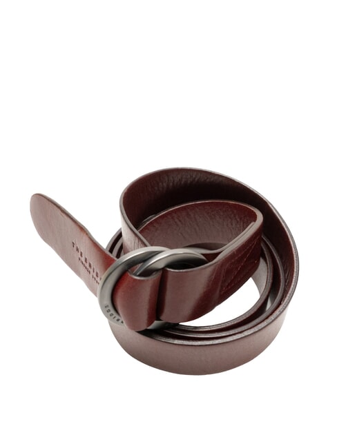CASENTINO Made in Italy leather belt burgundy abb. dark ruthenium - Belts