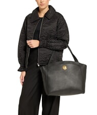 COCCINELLE LIYA Hammered leather shoulder bag Black - Women’s Bags - 4