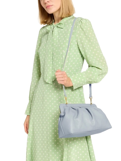 DILETTA SOFT Hammered leather clutch bag mist blue - Women&rsquo;s Bags