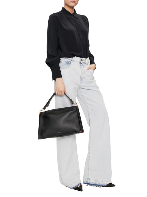 SNIP Shoulder bag in hammered leather cuir/noir - Women&rsquo;s Bags