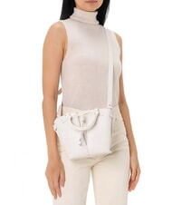 COCCINELLE FLORES Small hammered leather tote bag white - Women&rsquo;s Bags - 4