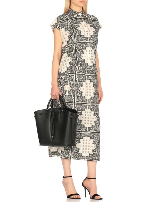 FLORES Medium hammered leather tote bag Black - Women’s Bags