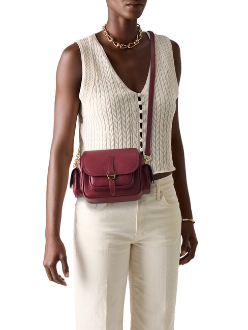 CAMPUS  Mini shoulder bag, in leather sangria - Women&rsquo;s Bags