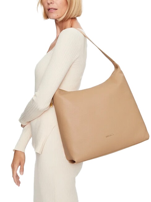 GLEEN Grained leather hobo bag toasted - Women’s Bags