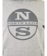 NORTH SAILS LOGO Hoodie with pocket medium gray melange - Sweatshirts - 3