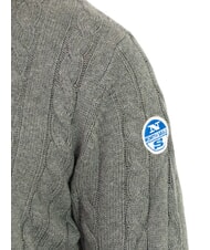 NORTH SAILS N|S Cable knit crew neck sweater medium gray melange - Men's Sweaters - 3