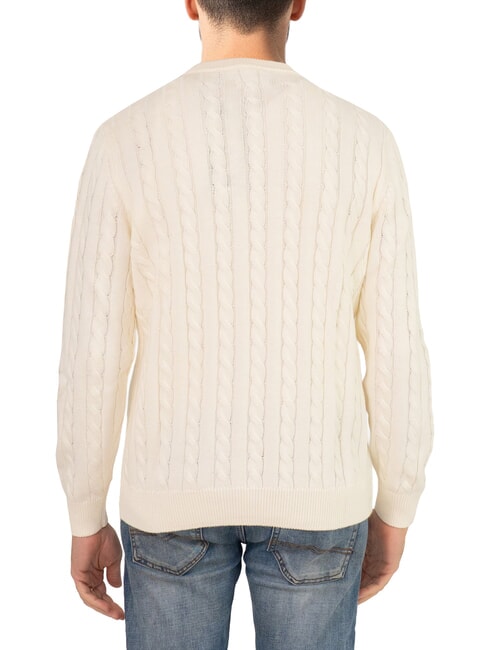 N|S Cable knit crew neck sweater Marshmallow - Men's Sweaters