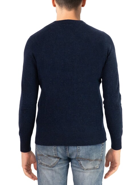 N|S Crew neck sweater with logo embroidery navy blue - Men's Sweaters