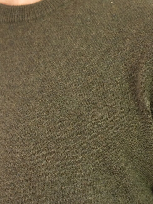 N|S Crew neck sweater with logo embroidery ivy green - Men's Sweaters