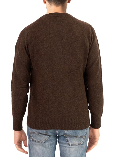 N|S Crew neck sweater with logo embroidery cocoa - Men's Sweaters