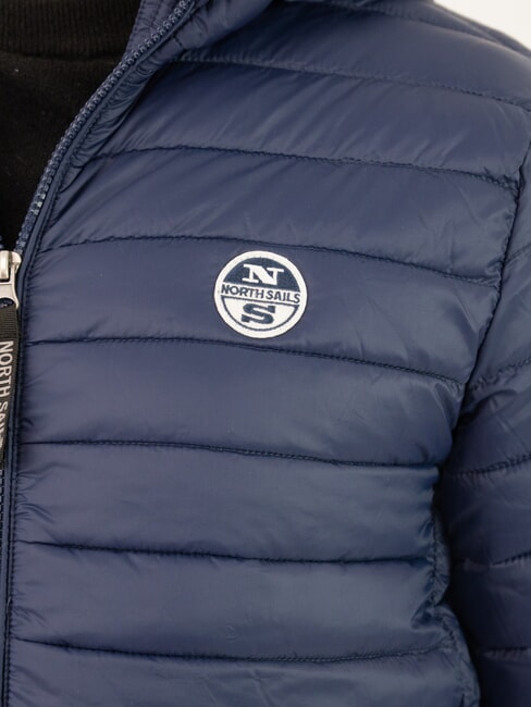 PADDED Padded jacket with hood navy blue - Men's down jackets