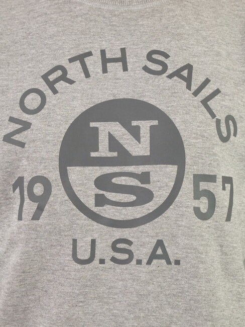 LOGO Crew neck sweatshirt with maxi print medium gray melange - Sweatshirts