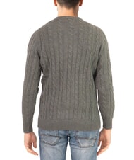 NORTH SAILS N|S Cable knit crew neck sweater medium gray melange - Men's Sweaters - 2