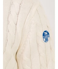 NORTH SAILS N|S Cable knit crew neck sweater Marshmallow - Men's Sweaters - 3
