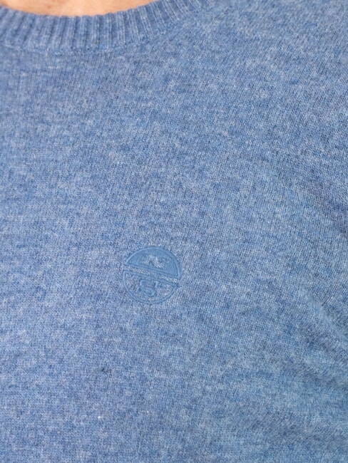 N|S Melange crew neck sweater dark denim - Men's Sweaters