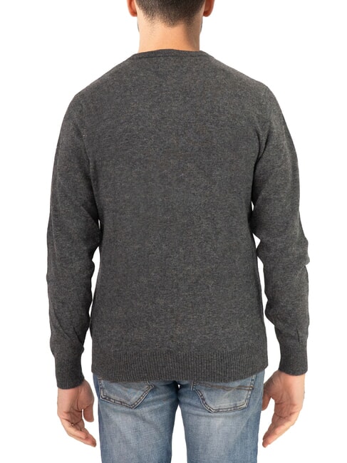 N|S Crew neck sweater with logo embroidery dark gray melange - Men's Sweaters