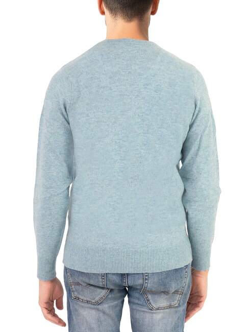N|S Crew neck sweater with logo embroidery dusty blue - Men's Sweaters