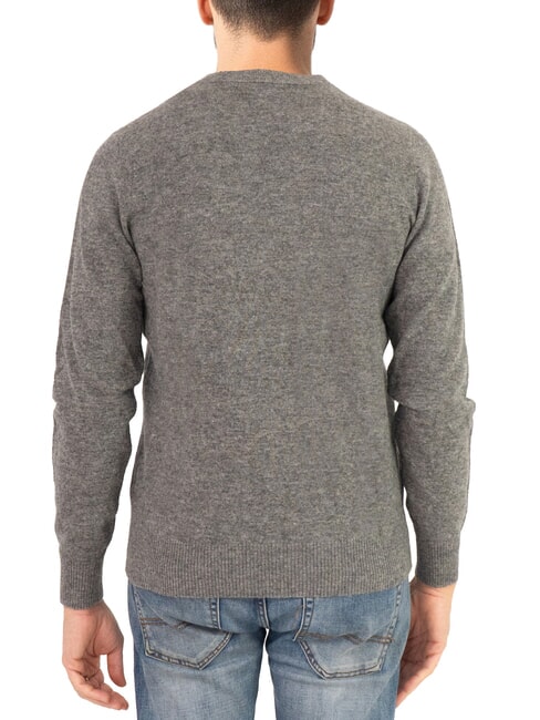 N|S Crew neck sweater with logo embroidery medium gray melange - Men's Sweaters