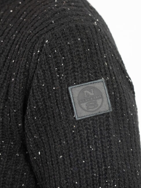 N|S Melange wool blend crew neck sweater black - Men's Sweaters