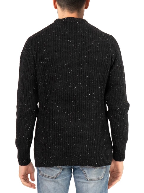 N|S Melange wool blend crew neck sweater black - Men's Sweaters