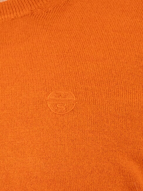 N|S Crew neck sweater with logo embroidery gold flame - Men's Sweaters