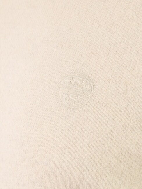 N|S Crew neck sweater with logo embroidery Marshmallow - Men's Sweaters