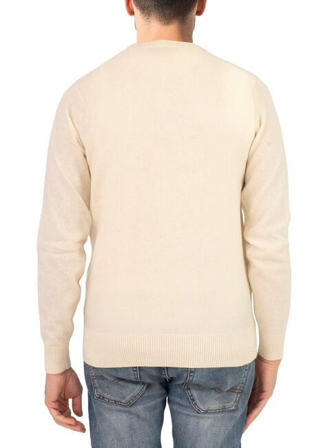 N|S Crew neck sweater with logo embroidery Marshmallow - Men's Sweaters