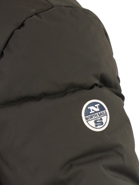 PADDED Medium-length hooded down jacket black - Men's down jackets