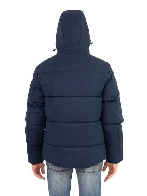 PADDED Medium-length hooded down jacket navy blue - Men's down jackets