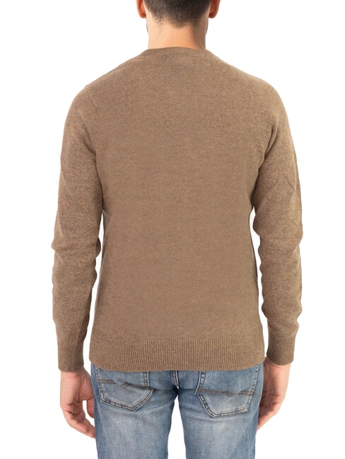 N|S Crew neck sweater with logo embroidery fossil melange - Men's Sweaters