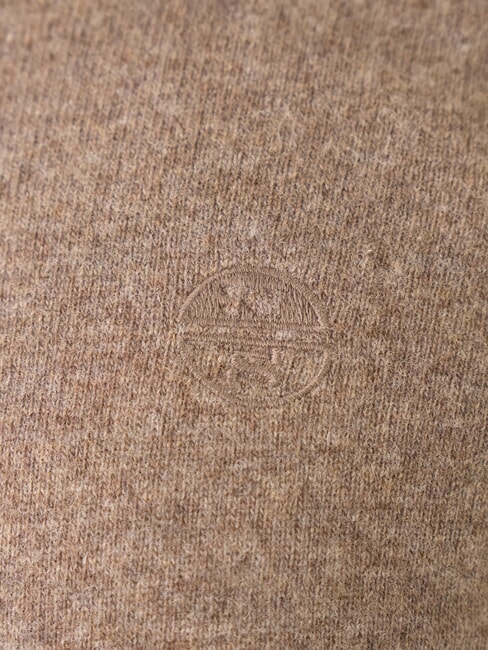 N|S Crew neck sweater with logo embroidery fossil melange - Men's Sweaters