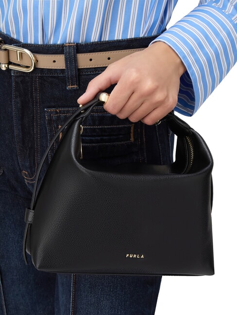 TONIE Small leather bag with shoulder strap Black - Women’s Bags