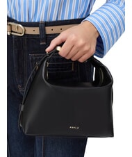 FURLA TONIE Small leather bag with shoulder strap Black - Women’s Bags - 6