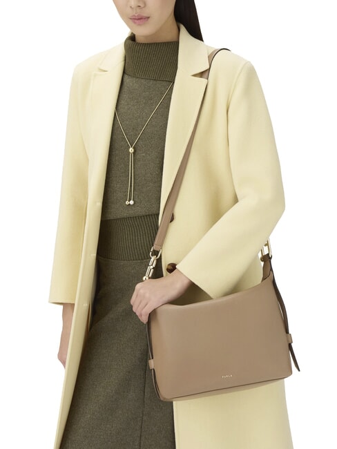 TONIE Leather shoulder bag with shoulder strap toffee - Women’s Bags