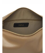 FURLA TONIE Leather shoulder bag with shoulder strap toffee - Women’s Bags - 6
