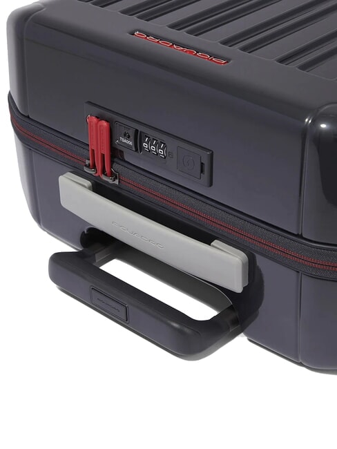 PQ-LIGHT Ultra slim cabin trolley grey/red - Hand luggage