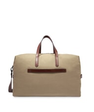 THE BRIDGE STORY Medium leather and fabric duffel bag natural/dark ruthenium brown - Duffle bags - 3